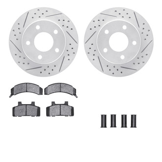 R1 Concepts® - Carbon Coated Drilled and Slotted Brake Kit with Optimum OE Pads