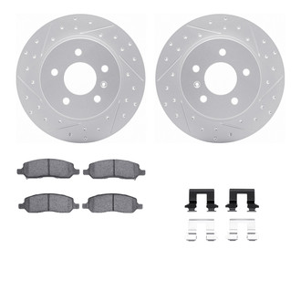 R1 Concepts® - Drilled and Slotted Rear Brake Kit with Optimum OE Pads