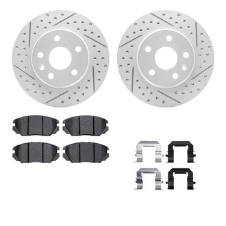 R1 Concepts® - Drilled and Slotted Front Brake Kit with Optimum OE Pads