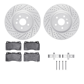 R1 Concepts® - Carbon Coated Drilled and Slotted Brake Kit with Optimum OE Pads