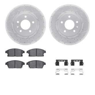 R1 Concepts® - Drilled and Slotted Front Brake Kit with Optimum OE Pads