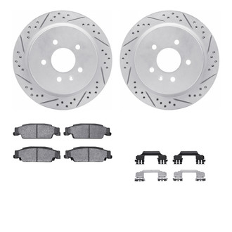 R1 Concepts® - Drilled and Slotted Rear Brake Kit with Optimum OE Pads