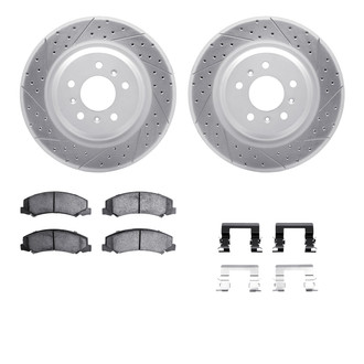 R1 Concepts® - Drilled and Slotted Front Brake Kit with Optimum OE Pads