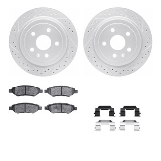 R1 Concepts® - Drilled and Slotted Rear Brake Kit with Optimum OE Pads