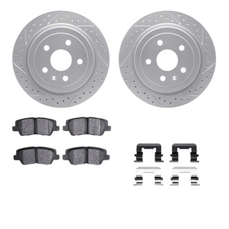 R1 Concepts® - Drilled and Slotted Rear Brake Kit with Optimum OE Pads