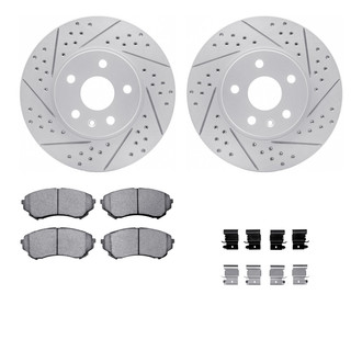 R1 Concepts® - Drilled and Slotted Front Brake Kit with Optimum OE Pads