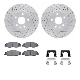 R1 Concepts® - Drilled and Slotted Front Brake Kit with Optimum OE Pads