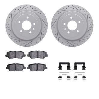 R1 Concepts® - Drilled and Slotted Rear Brake Kit with Optimum OE Pads