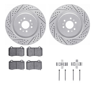 R1 Concepts® - Drilled and Slotted Rear Brake Kit with Optimum OE Pads