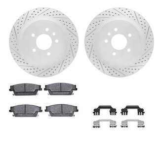R1 Concepts® - Drilled and Slotted Rear Brake Kit with Optimum OE Pads