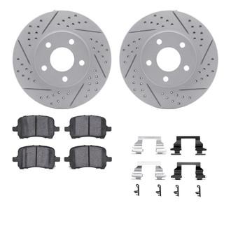 R1 Concepts® - Drilled and Slotted Front Brake Kit with Optimum OE Pads