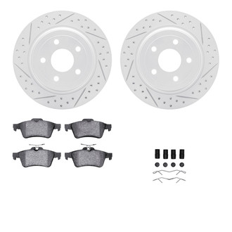R1 Concepts® - Drilled and Slotted Rear Brake Kit with Optimum OE Pads