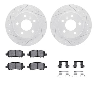 R1 Concepts® - Drilled and Slotted Rear Brake Kit with Optimum OE Pads