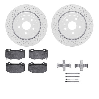 R1 Concepts® - Drilled and Slotted Rear Brake Kit with Optimum OE Pads