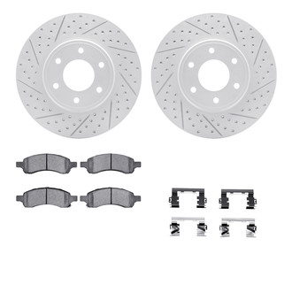 R1 Concepts® - Drilled and Slotted Front Brake Kit with Optimum OE Pads