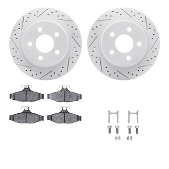R1 Concepts® - Drilled and Slotted Rear Brake Kit with Optimum OE Pads