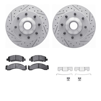 R1 Concepts® - Carbon Coated Drilled and Slotted Brake Kit with Optimum OE Pads