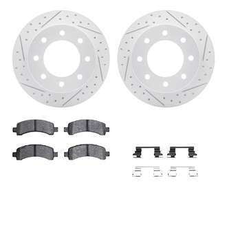 R1 Concepts® - Drilled and Slotted Rear Brake Kit with Optimum OE Pads