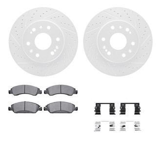 R1 Concepts® - Drilled and Slotted Front Brake Kit with Optimum OE Pads