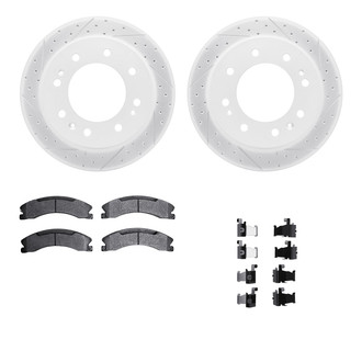 R1 Concepts® - Drilled and Slotted Front Brake Kit with Optimum OE Pads
