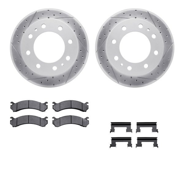  R1 Concepts® - Drilled and Slotted Front Brake Kit with Optimum OE Pads