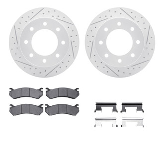 R1 Concepts® - Drilled and Slotted Rear Brake Kit with Optimum OE Pads