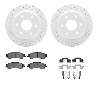 R1 Concepts® - Drilled and Slotted Rear Brake Kit with Optimum OE Pads