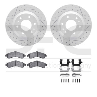 R1 Concepts® - Drilled and Slotted Front Brake Kit with Optimum OE Pads