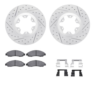 R1 Concepts® - Carbon Coated Drilled and Slotted Brake Kit with Optimum OE Pads