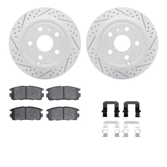 R1 Concepts® - Drilled and Slotted Rear Brake Kit with Optimum OE Pads
