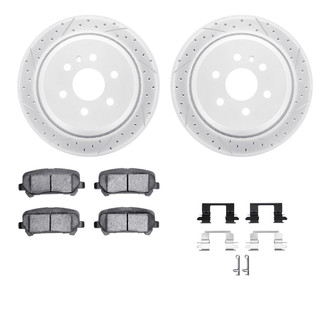 R1 Concepts® - Drilled and Slotted Rear Brake Kit with Optimum OE Pads