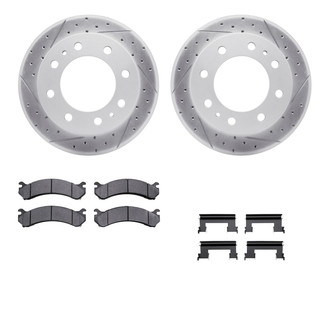 R1 Concepts® - Drilled and Slotted Front Brake Kit with Optimum OE Pads