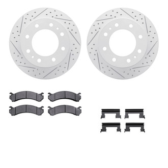 R1 Concepts® - Drilled and Slotted Front Brake Kit with Optimum OE Pads