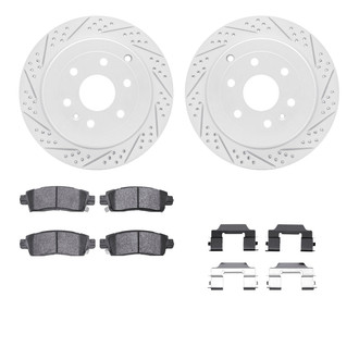 R1 Concepts® - Drilled and Slotted Rear Brake Kit with Optimum OE Pads