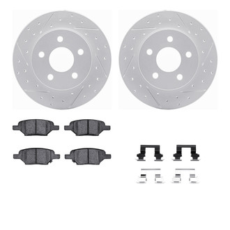 R1 Concepts® - Drilled and Slotted Rear Brake Kit with Optimum OE Pads