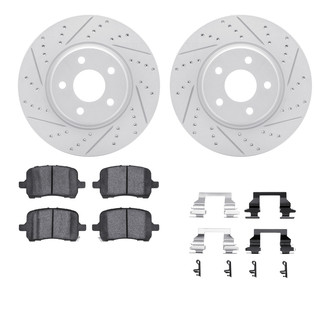 R1 Concepts® - Drilled and Slotted Front Brake Kit with Optimum OE Pads