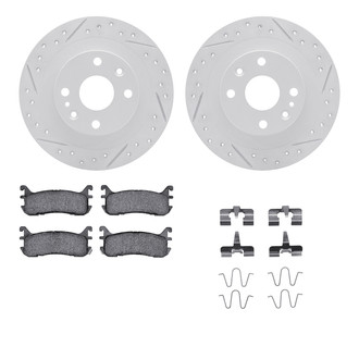 R1 Concepts® - Drilled and Slotted Rear Brake Kit with Optimum OE Pads