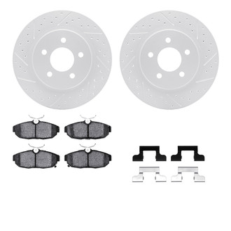 R1 Concepts® - Drilled and Slotted Rear Brake Kit with Optimum OE Pads