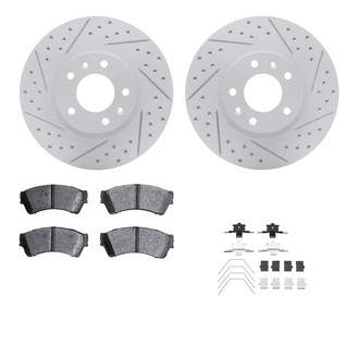 R1 Concepts® - Carbon Coated Drilled and Slotted Brake Kit with Optimum OE Pads