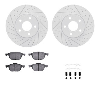 R1 Concepts® - Drilled and Slotted Front Brake Kit with Optimum OE Pads