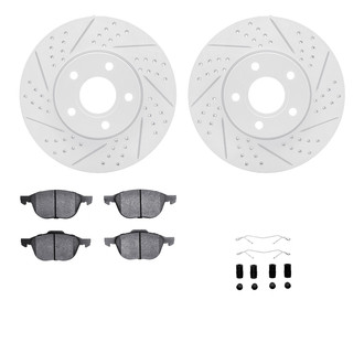 R1 Concepts® - Drilled and Slotted Front Brake Kit with Optimum OE Pads