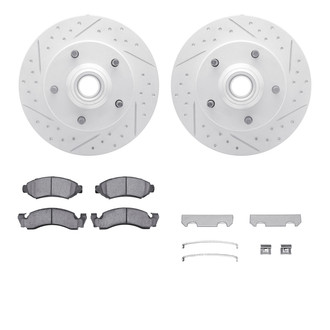 R1 Concepts® - Drilled and Slotted Front Brake Kit with Optimum OE Pads