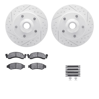 R1 Concepts® - Drilled and Slotted Front Brake Kit with Optimum OE Pads