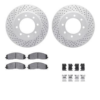R1 Concepts® - Drilled and Slotted Front Brake Kit with Optimum OE Pads