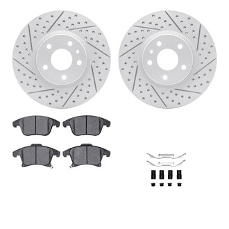 R1 Concepts® - Drilled and Slotted Front Brake Kit with Optimum OE Pads