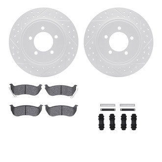 R1 Concepts® - Drilled and Slotted Rear Brake Kit with Optimum OE Pads