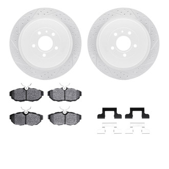 R1 Concepts® - Drilled and Slotted Rear Brake Kit with Optimum OE Pads