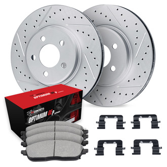 R1 Concepts® - Drilled and Slotted Brake Kit with Optimum OE Pads