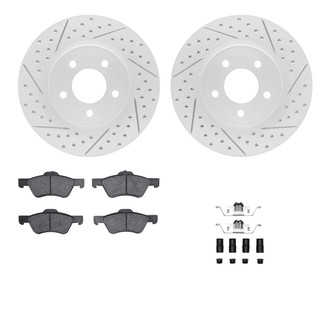 R1 Concepts® - Drilled and Slotted Front Brake Kit with Optimum OE Pads