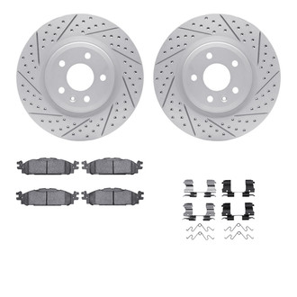 R1 Concepts® - Carbon Coated Drilled and Slotted Brake Kit with Optimum OE Pads